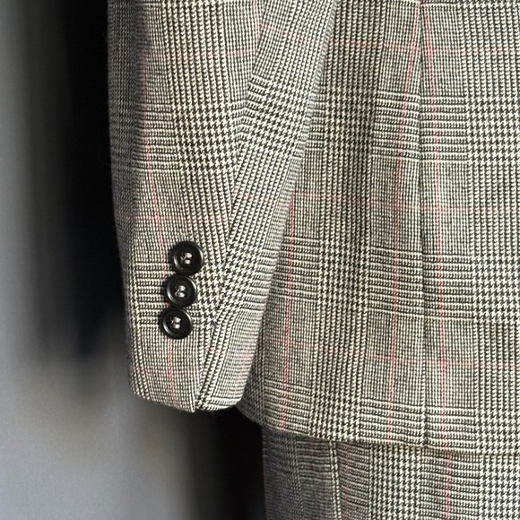 1970s 2 Piece Disco Era Glenn Plaid Suit | Size 37R 30W | Vintage Bellbottom - Picture 5 of 16